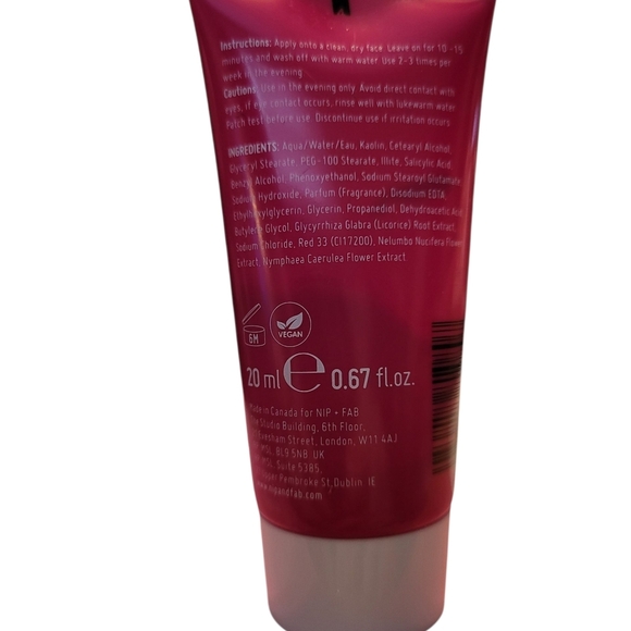 🩷 3/$15 NIP+FAB Purify Salicylic Fix Clay Mask, 20ml (Travel Size) New - Picture 2 of 2